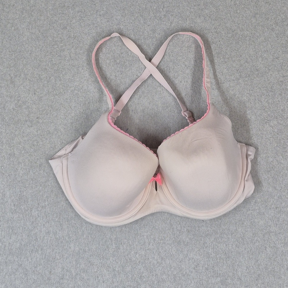 Victoria's Secret Women Bra 36DD Pink Body By Victoria Lined Demi Adjustable